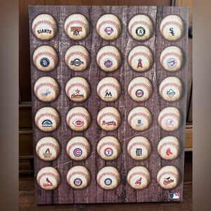 MLB Baseball Team Logo Canvas Art